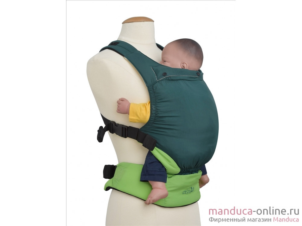 Эргономичный слинг-рюкзак MANDUCA Amazonas Smart Carrier Green ultra-light
